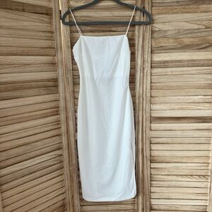 White bodycon midi dress